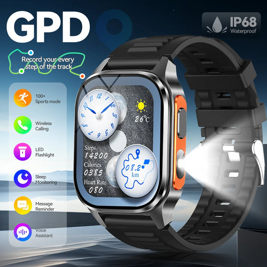 Yoateo Men's Smartwatch | Built-in GPS, Fitness & Compass GPS Smartwatch Peaceful Pleasures Health and Wellness