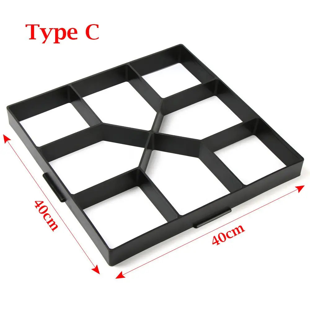 Plastic Stone Road Paving Floor Pavement Lawn Decoration Concrete Molds Cement Mould DIY Garden Path Beton Brick Maker Peaceful Pleasures Health and Wellness Type C
