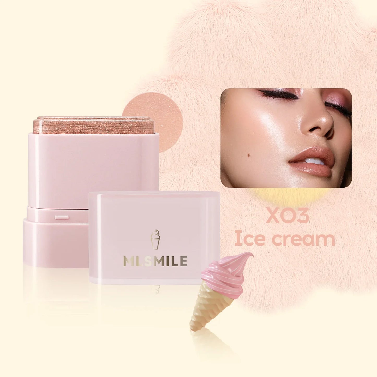 MLSMILE 2-in-1 Cream Blush Stick – Lip, Cheek & Highlight
