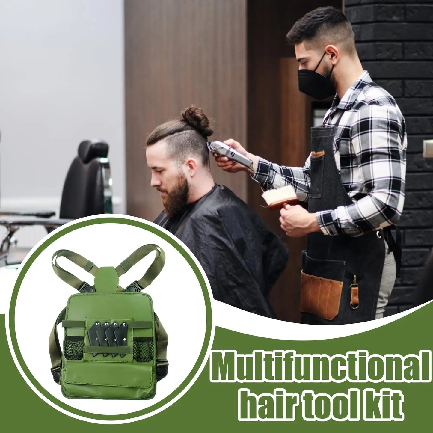 PU Leather Barber Chest Bag | Clipper & Scissor Organizer