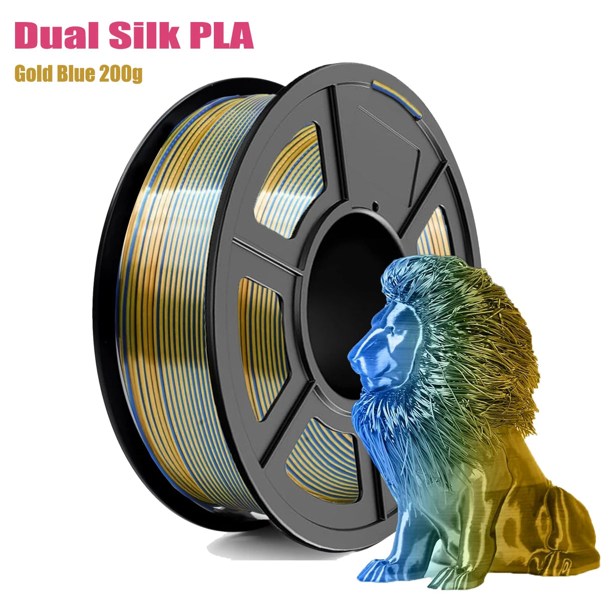 Dual Color Silk PLA Filament 1.75mm ±0.02mm | Multicolor Glossy