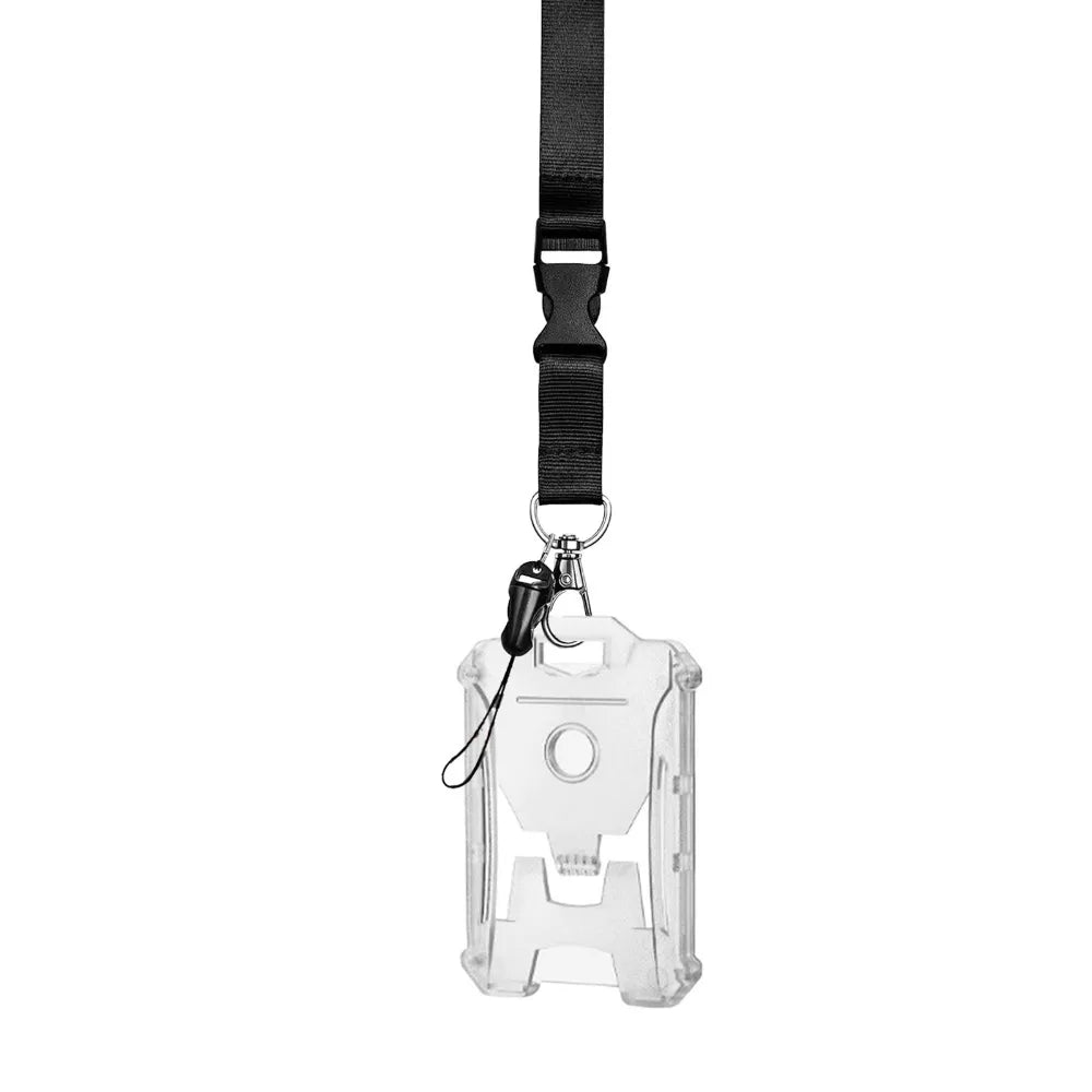 New Heavy Duty Badge Holder Adjustable Lanyard Retractable ID Card Holder Belt Clip Black Color Badge Keychain Carabiner Peaceful Pleasures Health and Wellness Style A