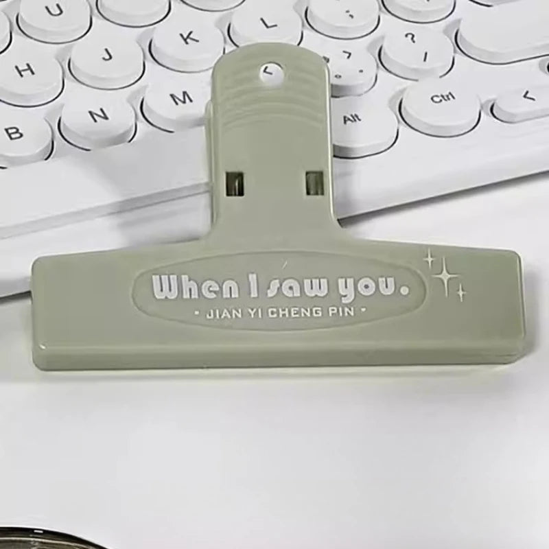 Ins Style High Aesthetic Retro Color Stationery Clip Non Magnetic High End Long Tail Clip Student Plastic Clip Letter Versatile Peaceful Pleasures Health and Wellness