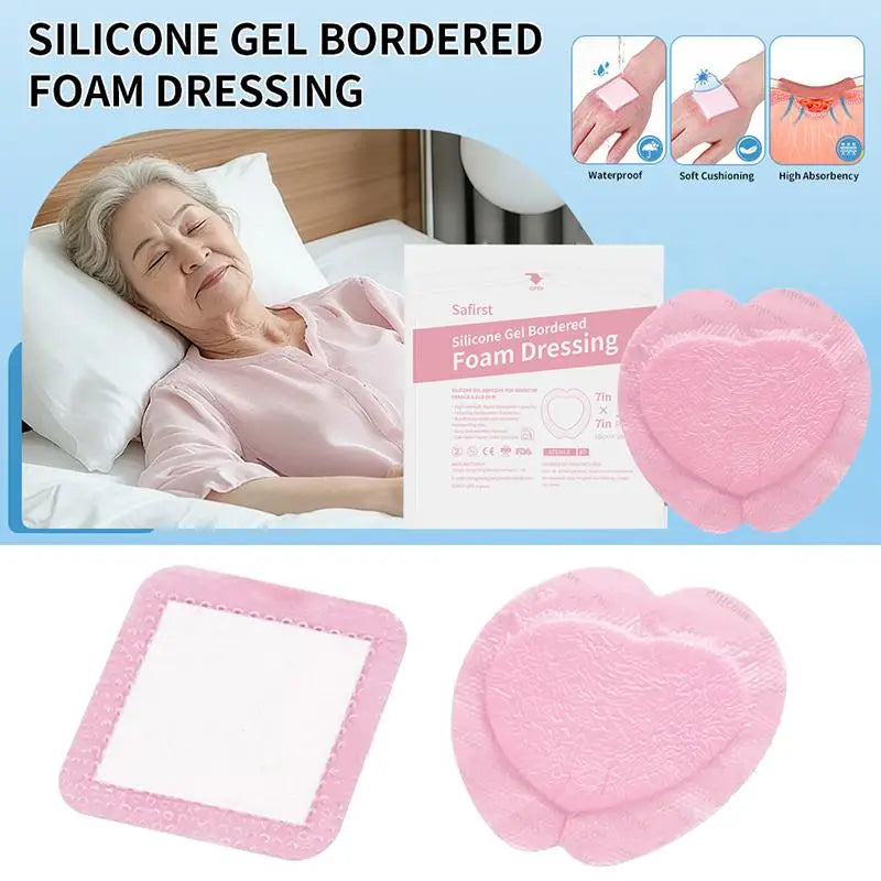 Waterproof Wound Dressing Bandage For Wound Care Absorbent Foam Pad Band-aid Silicone Polyurethane Foam Dressing Peaceful Pleasures Health and Wellness