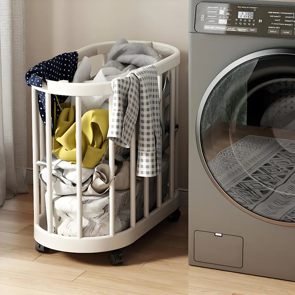 4-Wheel Rolling Storage Basket for Yoga Mat & Sports Gear