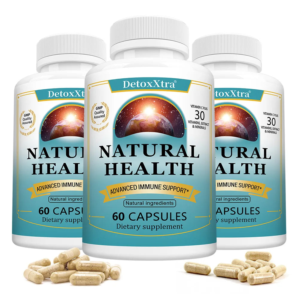 Immune Support Capsules with Elderberry, Garlic, Echinacea, Vitamin C & Zinc, Support Energy, Focus & Overall Body Wellness Peaceful Pleasures Health and Wellness 60 count-3 bottle