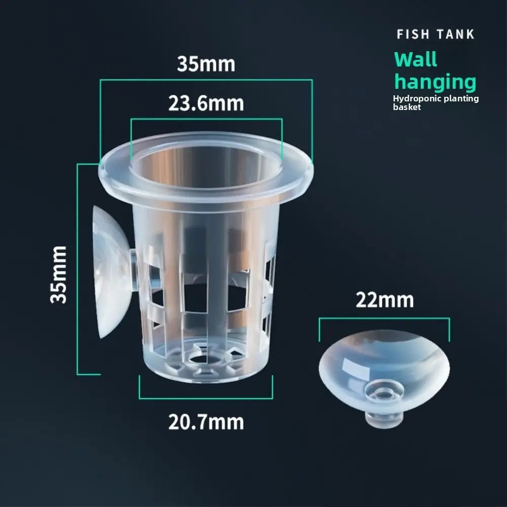 10-Pack Transparent Aquarium Hydroponic Plant Pots w/ Suction
