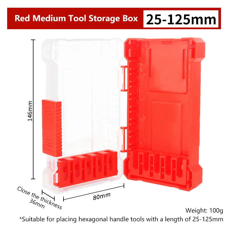 Portable Hex Drill Bit Case – 5 Sizes, Water-Resistant Storage