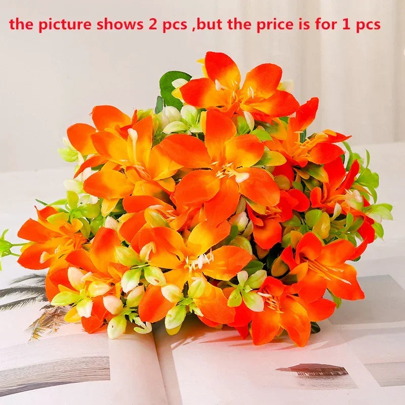 Silk Artificial Lily Bouquet | Fake Flower Home & Wedding Decor