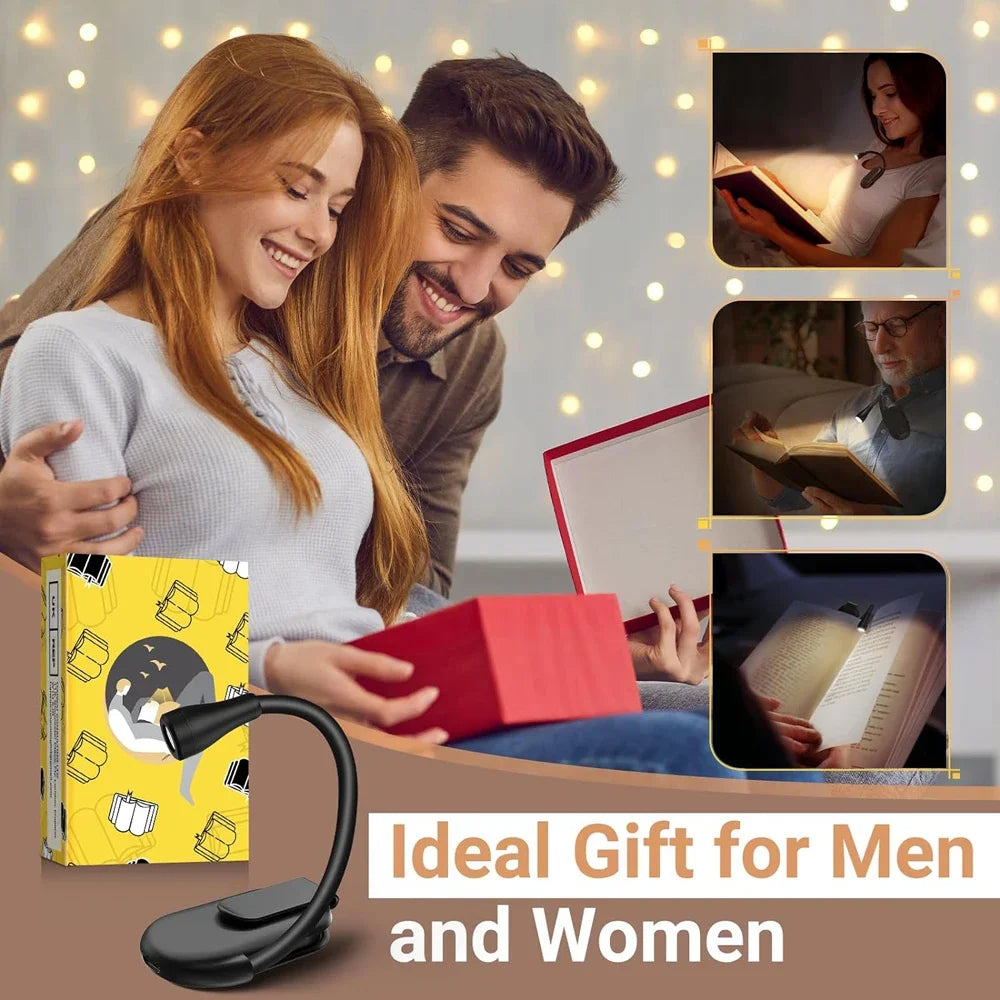 3 Color Mini LED Book Light Eye Protection Adjustable Clip 360° Flip Study Lamp Rechargeable For Travel Bedroom Reading Peaceful Pleasures Health and Wellness