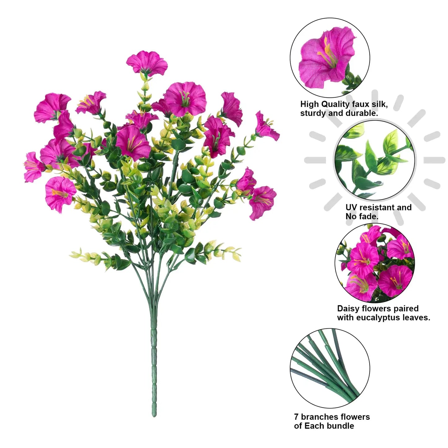 UV Resistant Artificial Silk Flowers for Outdoor Garden & Decor