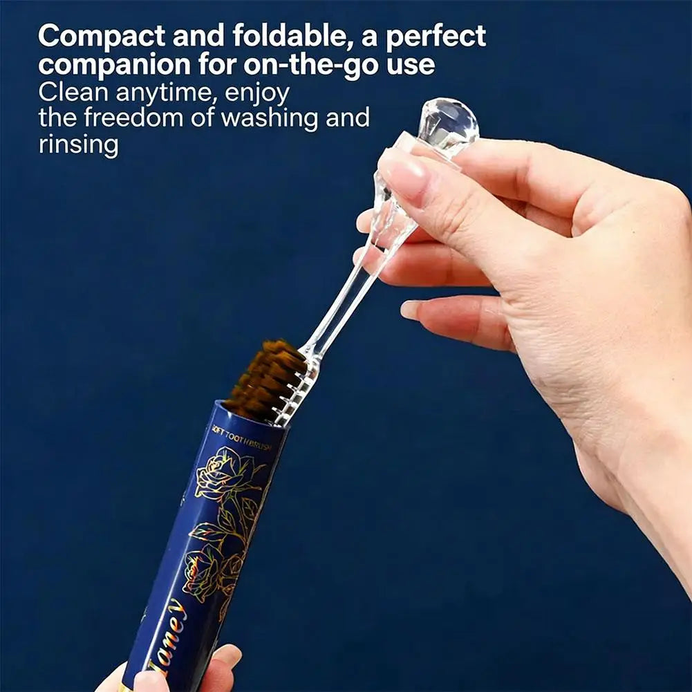 Lipstick Folding Travel Toothbrush – Ultra Soft Gift Box