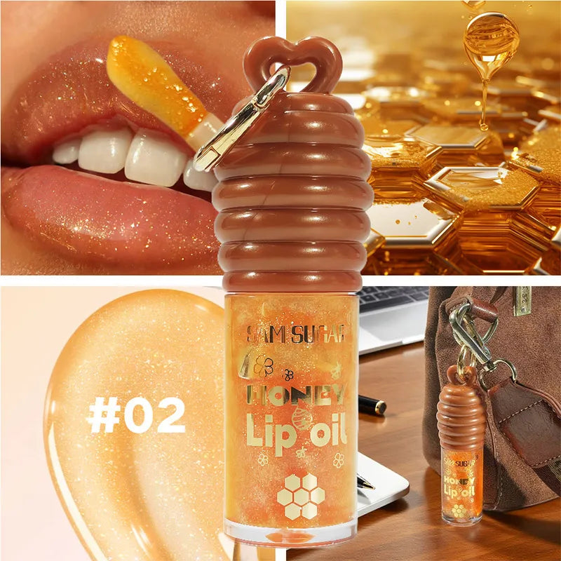 Honey Lip Balm Longlasting Moisturizing Dry Lips Diminishes Lip Lines Plumps Lips With Transparent Pearlescent Lip Care Lip Balm Peaceful Pleasures Health and Wellness B-Lip Gloss Oil 02