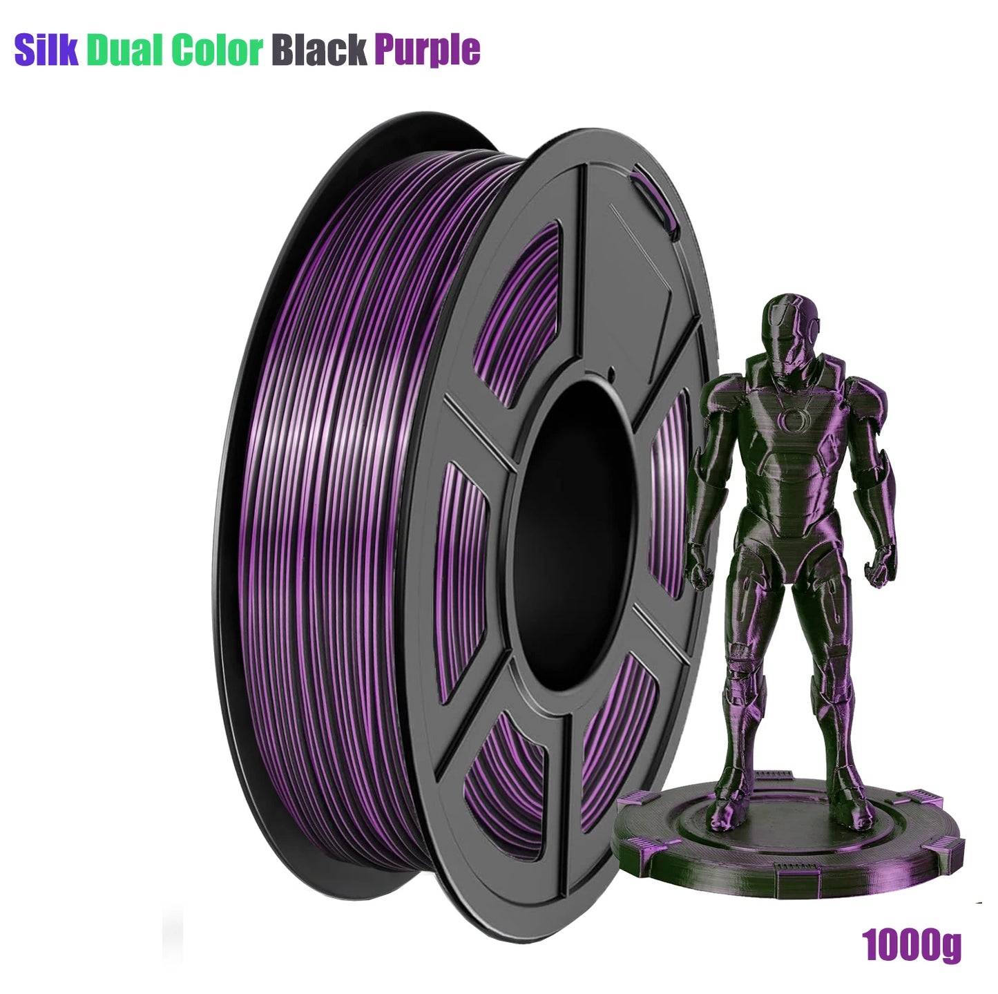 Silk Dual Color PLA Filament 1.75mm Bicolor Two-Tone 3D Print