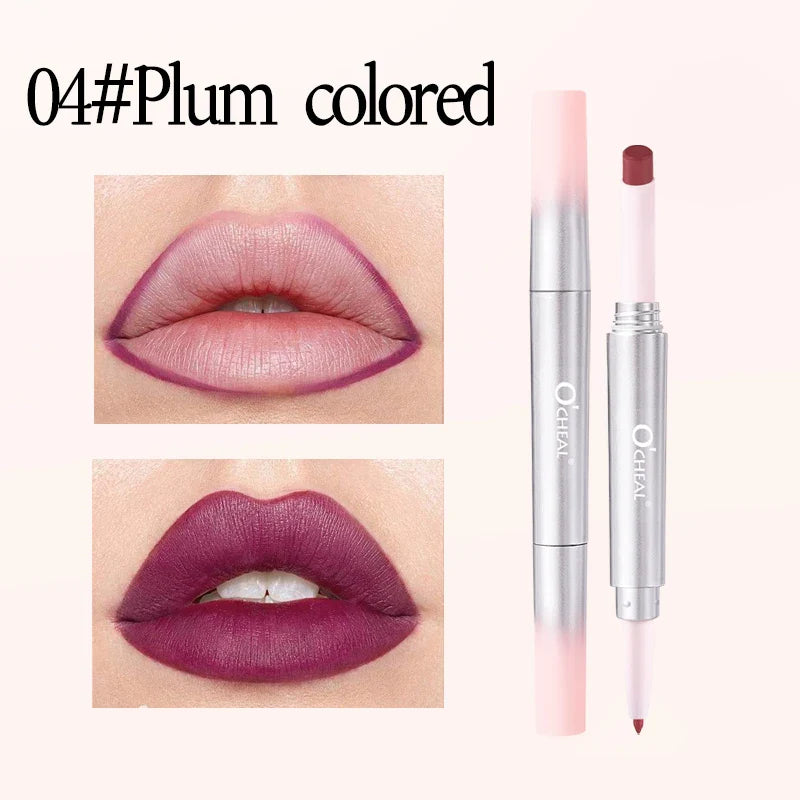 O'CHEAL 2-in-1 Matte Lipstick & Lip Liner Pencil | 24H, 6 Colors