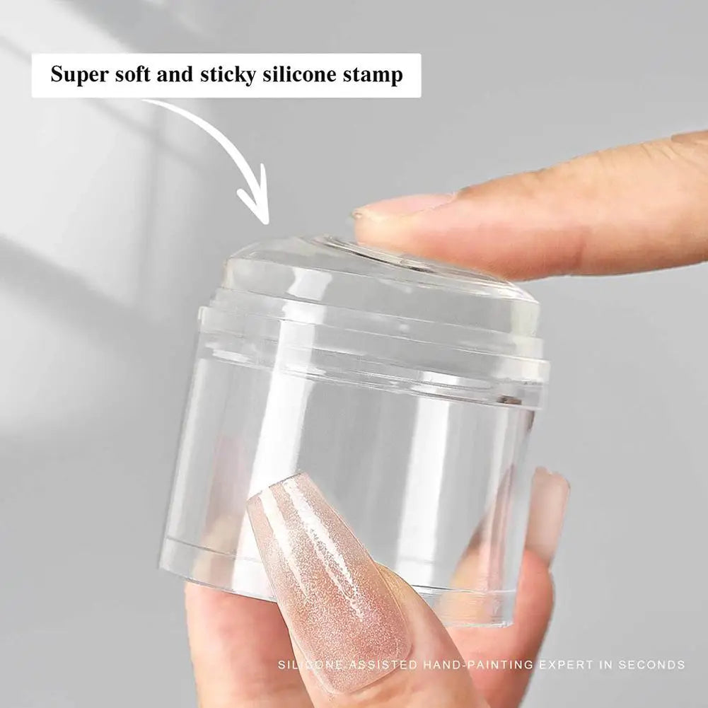 French Nail Art Stamper – Clear Silicone Stamp & Scraper Set