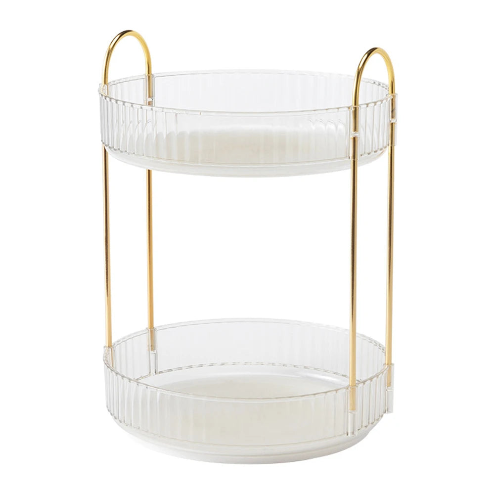 360° Rotating Makeup Organizer | Tiered Cosmetic Storage Rack
