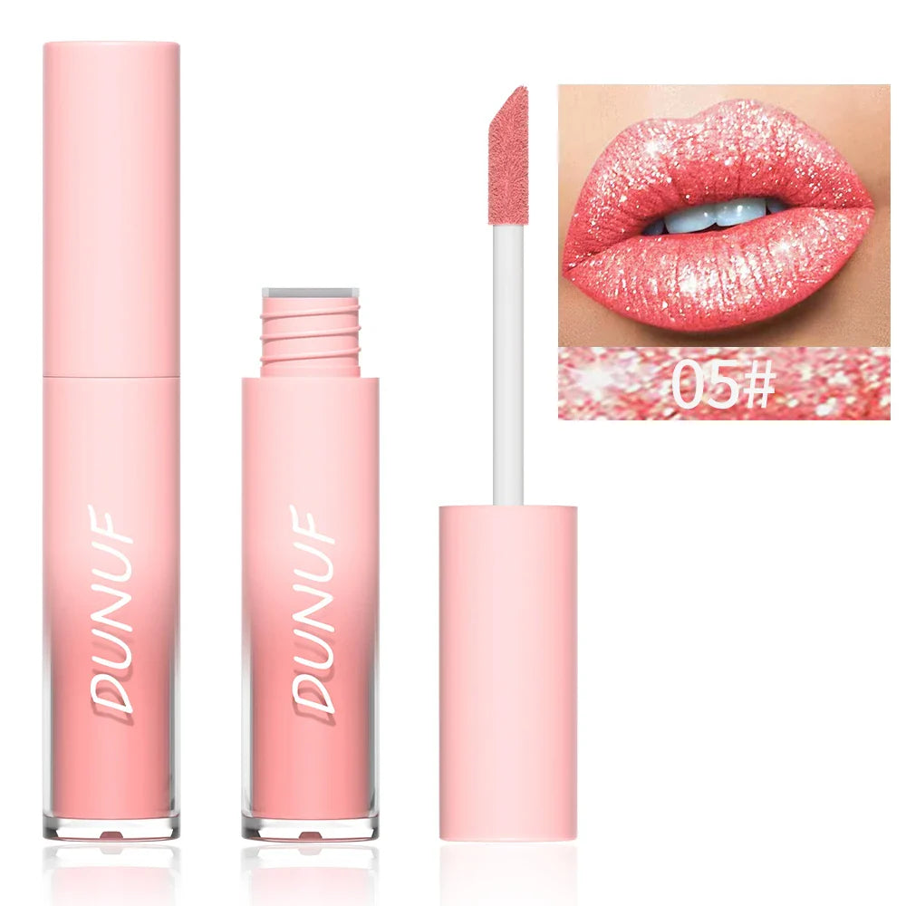 DUNUF Pearlescent Lipstick – Waterproof Long-Lasting Lip Gloss