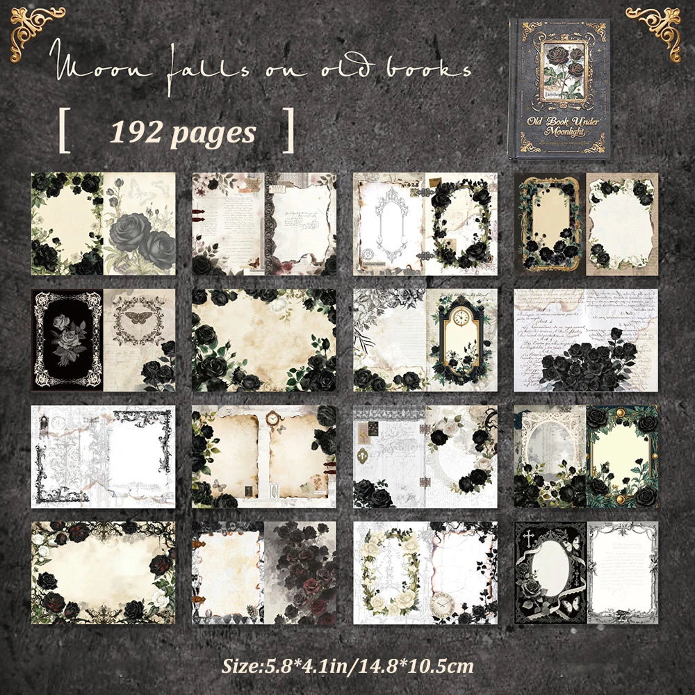 Rose Manor Stamping Notebook Moon Falling Old Book Series Retro