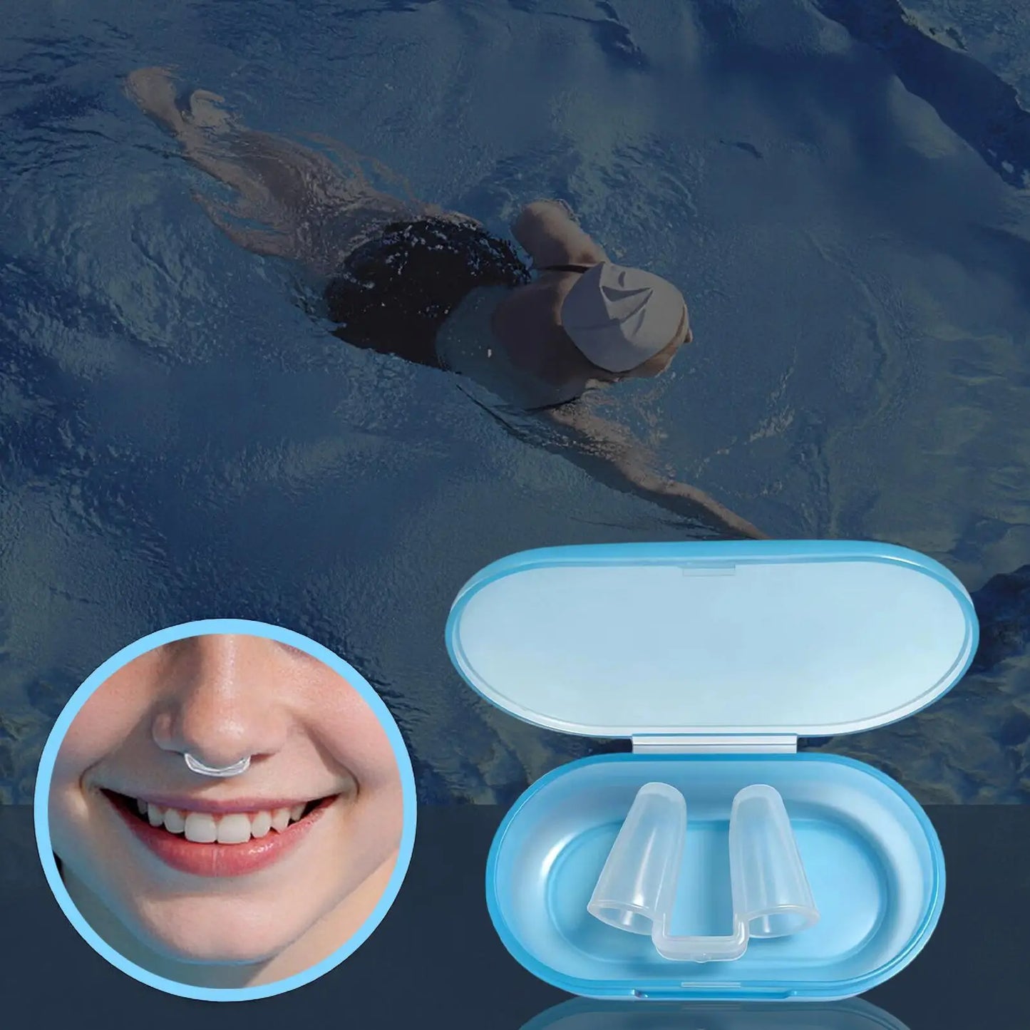 Silicone Nose Clips for Swimming, Anti-Choking Snorkel Nose Plug for Pool Beach Diving Water Sports Outdoor Travel Peaceful Pleasures Health and Wellness