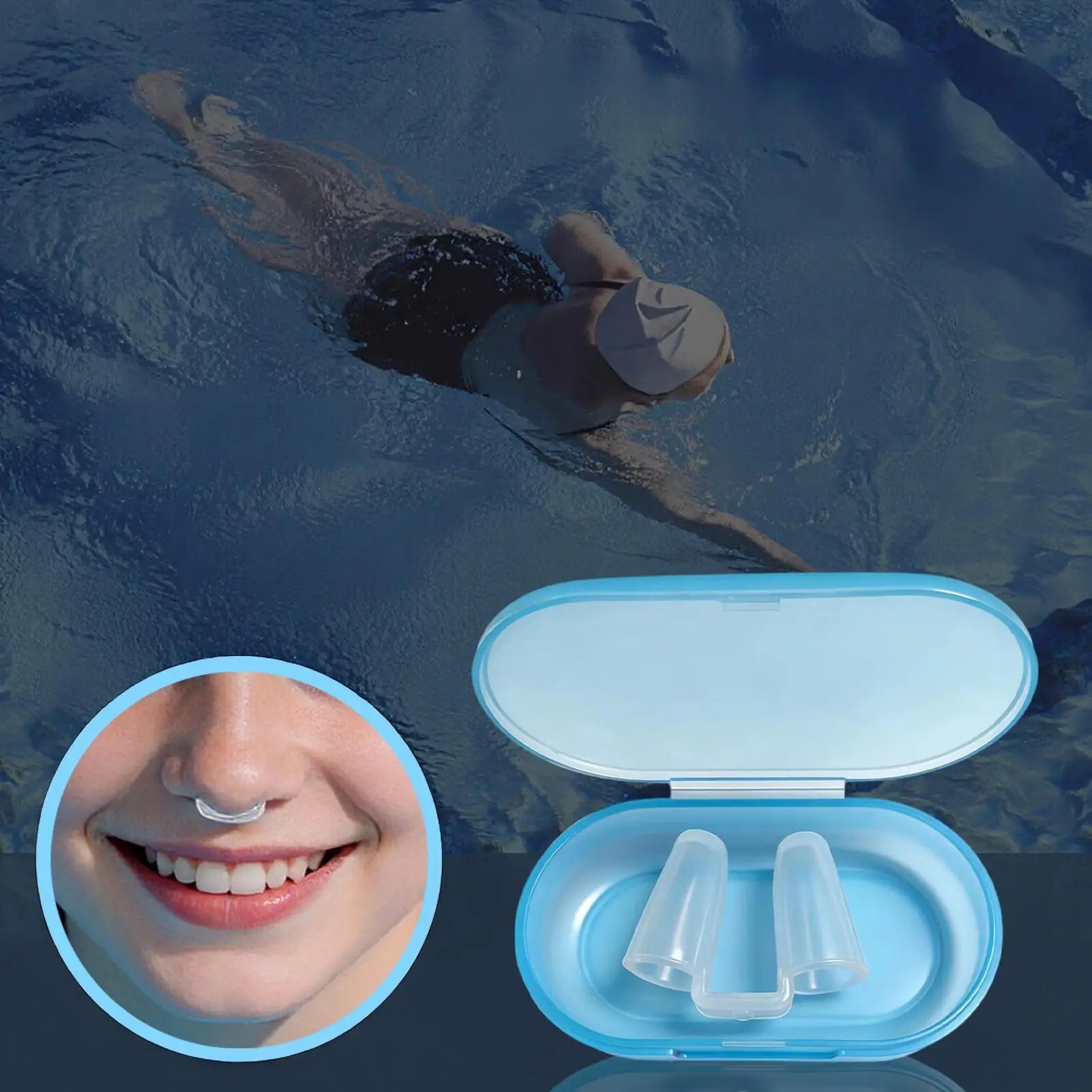 Silicone Nose Clips for Swimming, Anti-Choking Snorkel Nose Plug for Pool Beach Diving Water Sports Outdoor Travel Peaceful Pleasures Health and Wellness