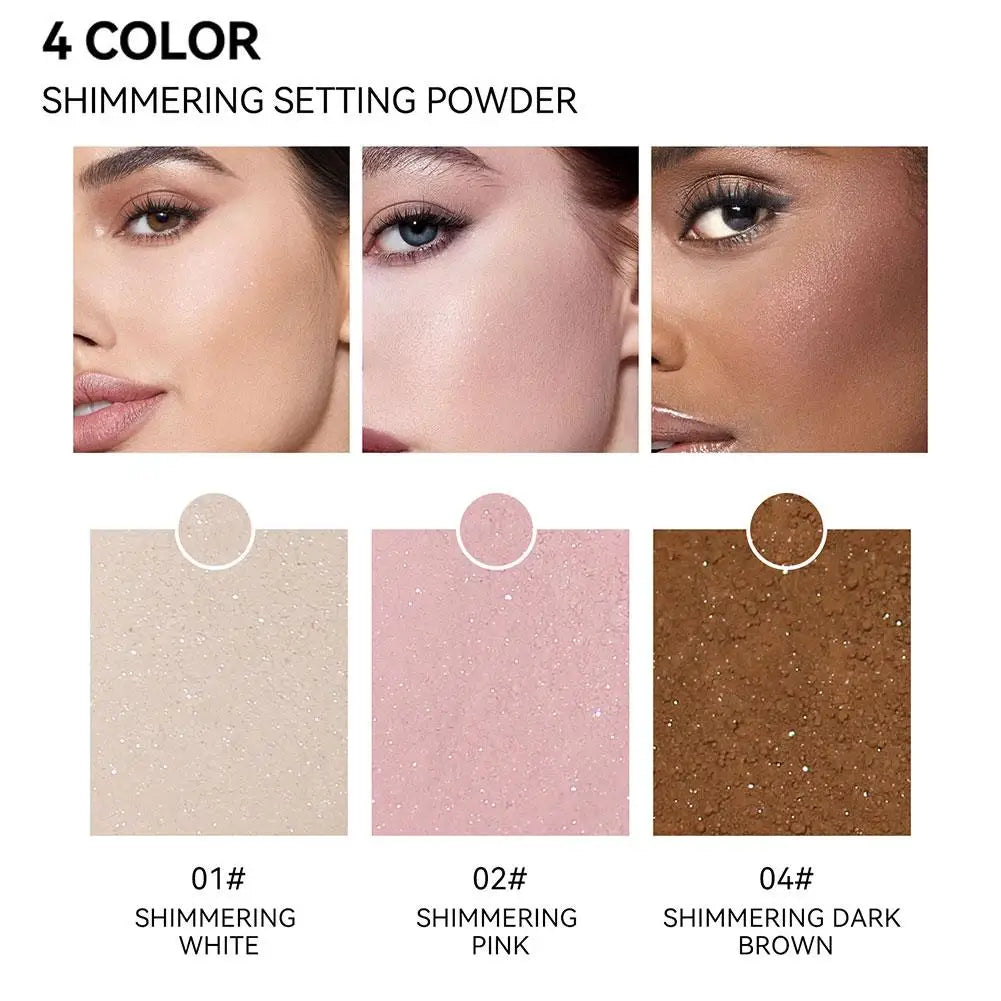 Glitter Loose Setting Powder – Oil Control Shimmer Face Makeup