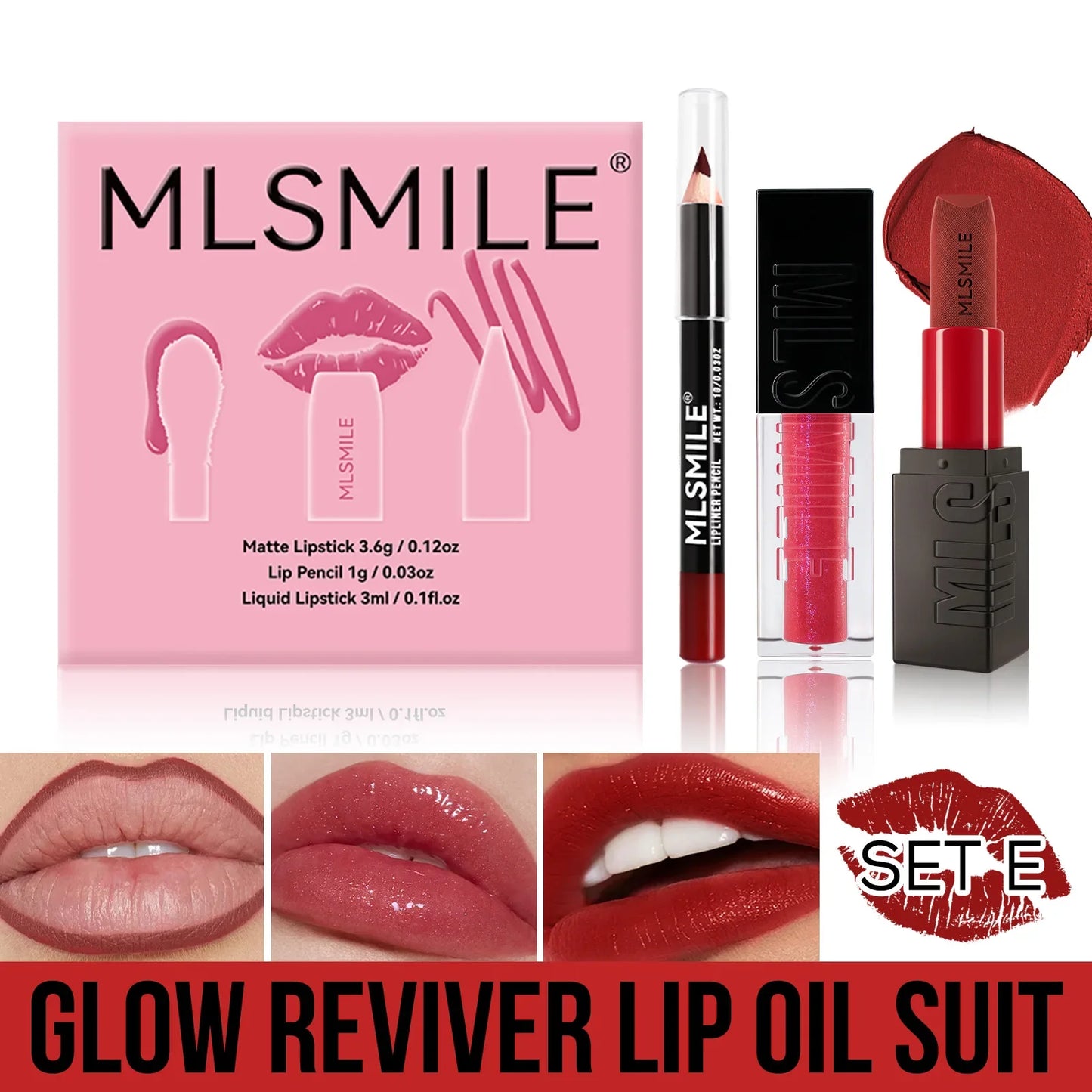 MLSMILE Matte Lipstick Set – Velvet Lip Glaze & Liner Kit
