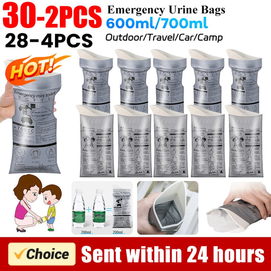 4-32Pcs Outdoor Emergency Urine Bags 700ml Disposable Travel Mobile Toilet Portable Urinal Bag for Female Baby Male Vomiting Bag Peaceful Pleasures Health and Wellness