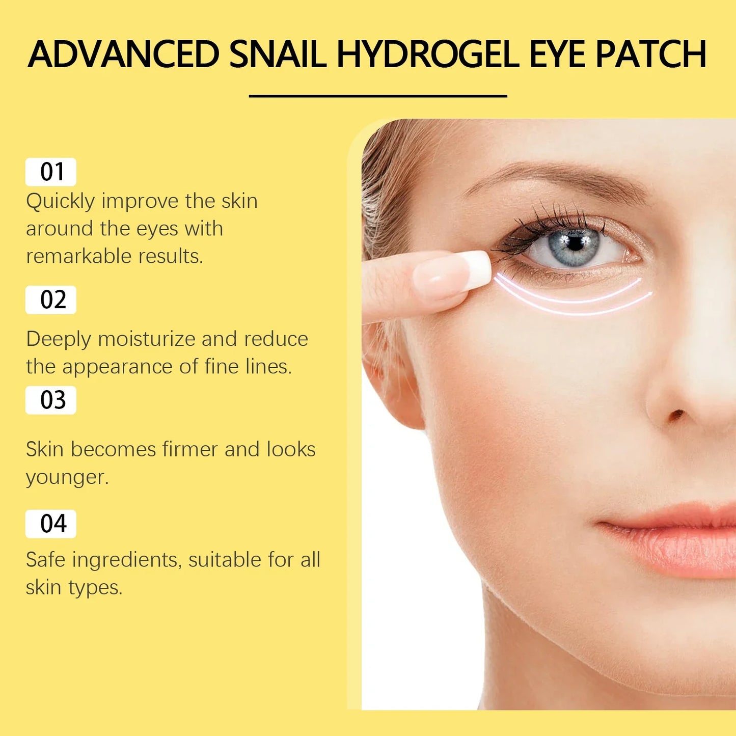 Snail Eye Patches – Dark Circles, Puffiness & Fine Lines 60pc