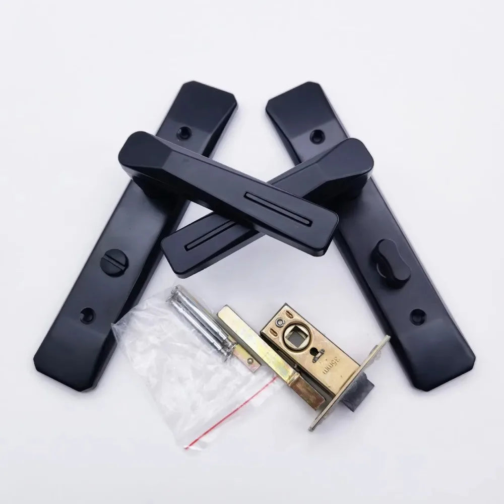 Keyless Bathroom Door Handle Lock – Single Tongue Metal Security