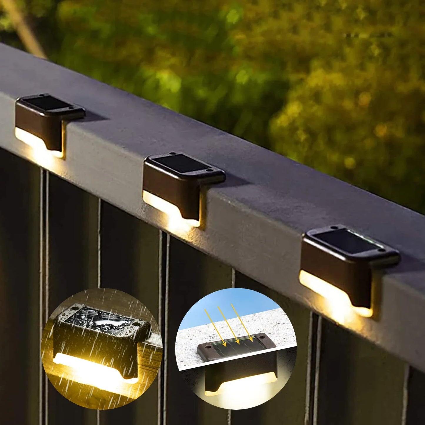 Solar LED Deck & Stair Step Lights | IP66 Waterproof Garden Lamps
