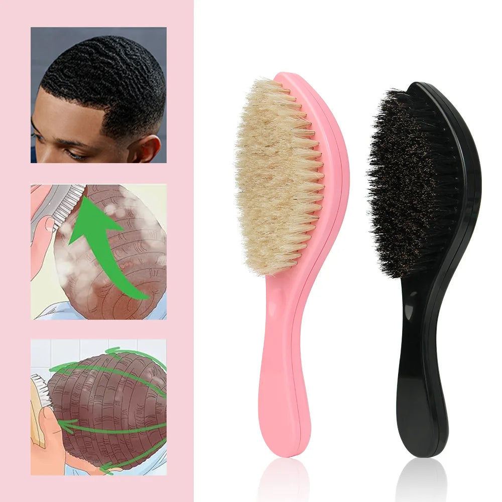 Massage Facial Hair Brush Boar Bristle for Men's Beard Shaving Comb Face Hair Cleaning Brush Wave Comb Drop Shipping Peaceful Pleasures Health and Wellness