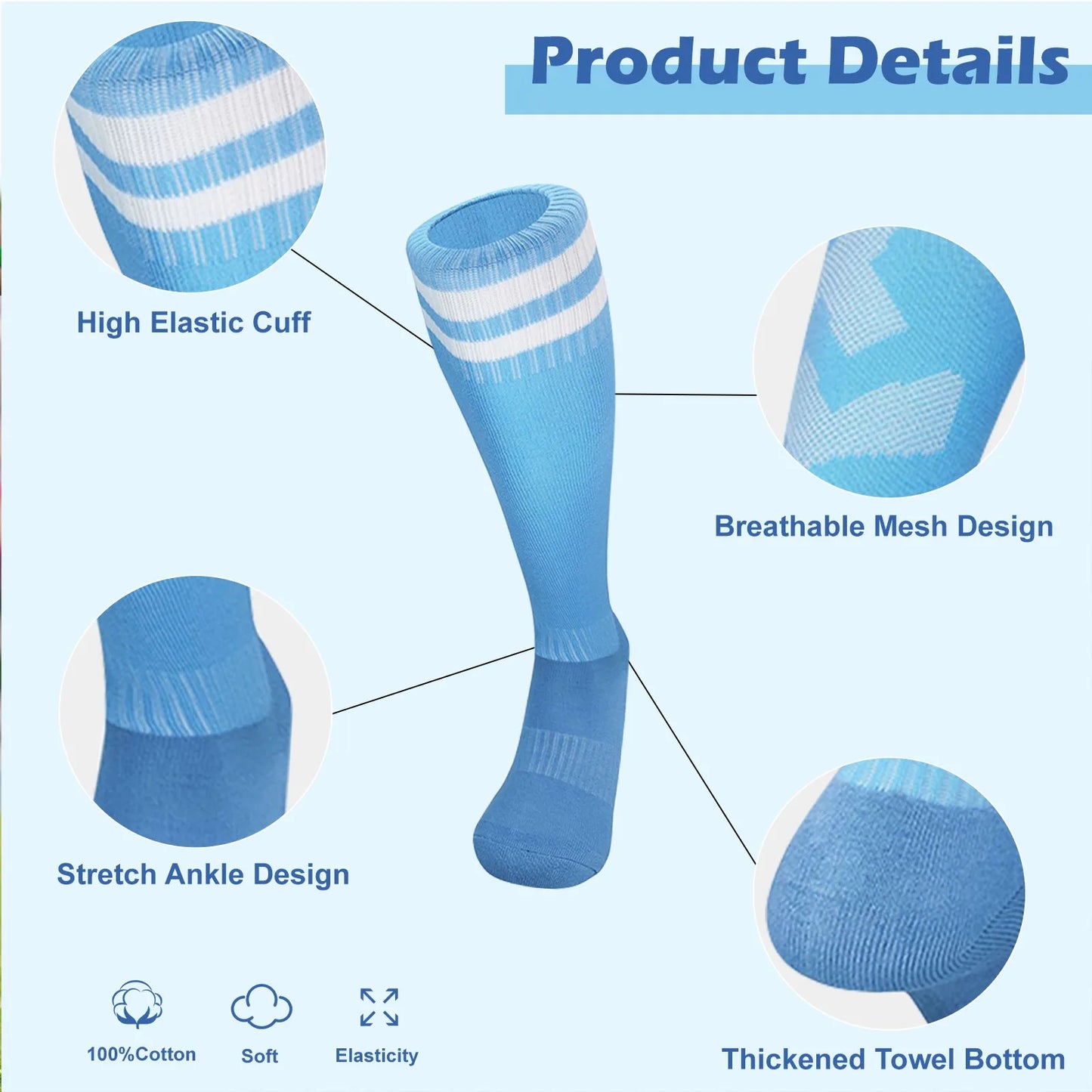 Kids Football Socks & Shin Guards Set – Anti-Slip Knee-High