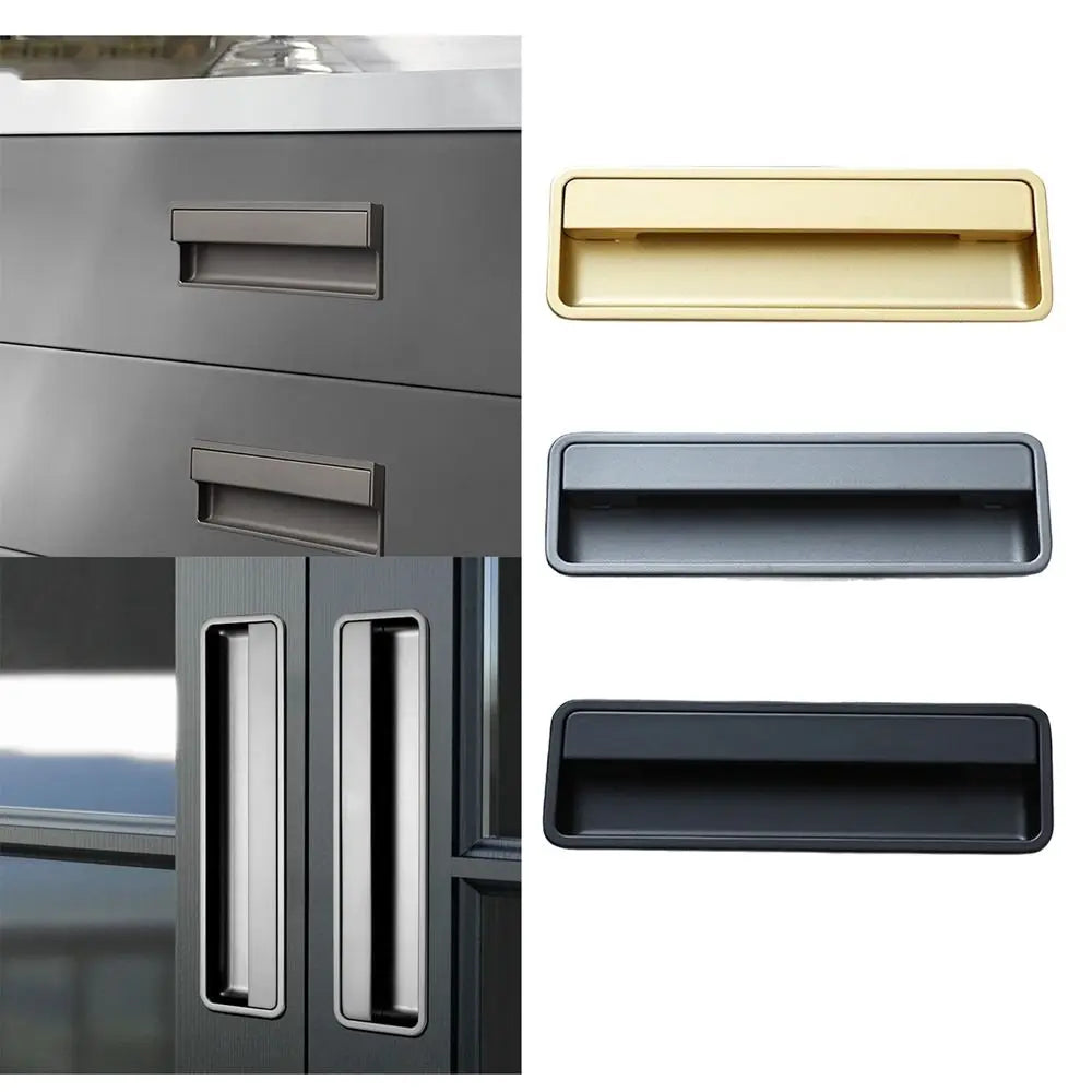 Aluminium Alloy Recessed Door Handle | Flush Cabinet Pull Knob