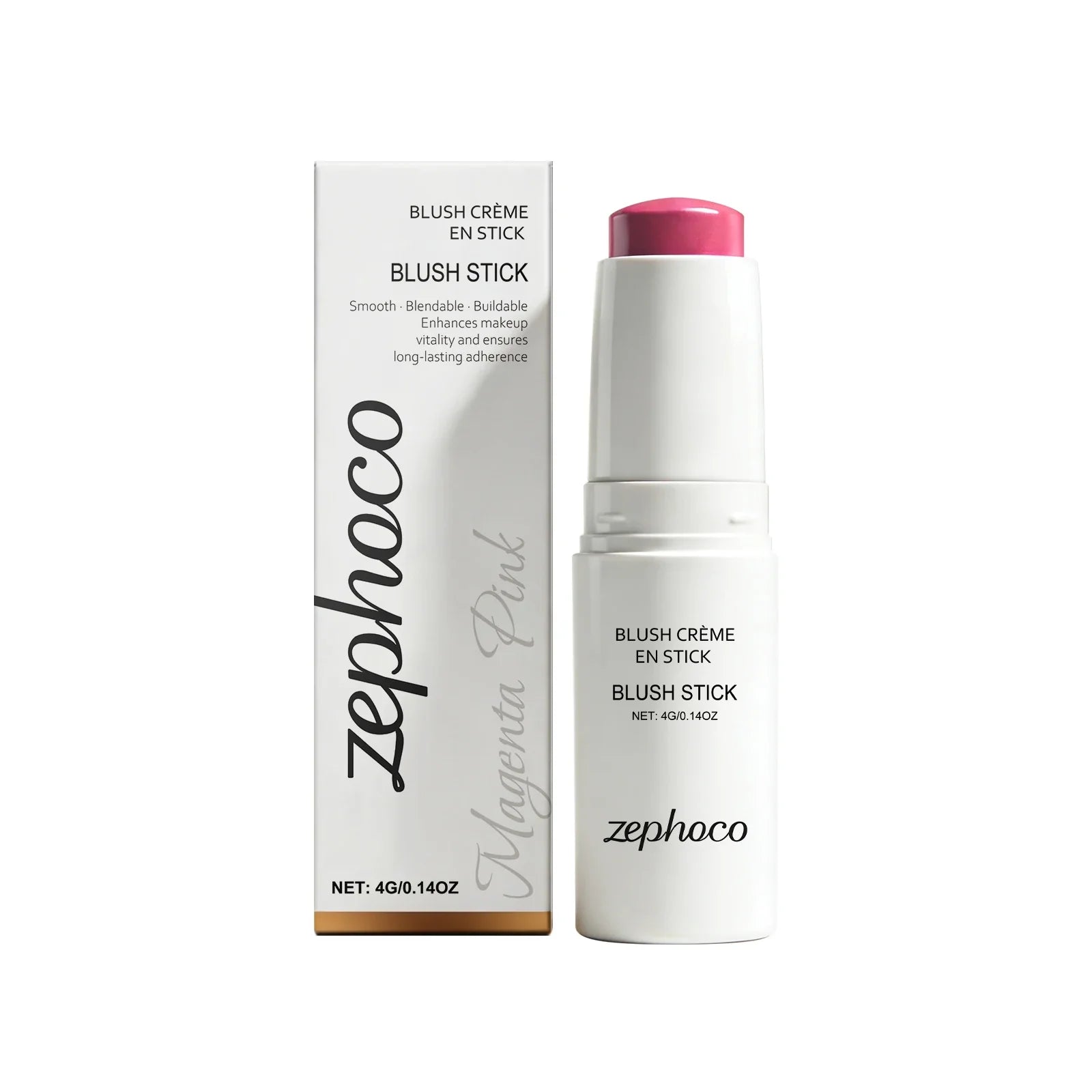 Zephoco Cream Blush Stick – Hydrating Long-Wear Soft Mist Finish Cream Blush Stick Oasis Select Magenta Pink