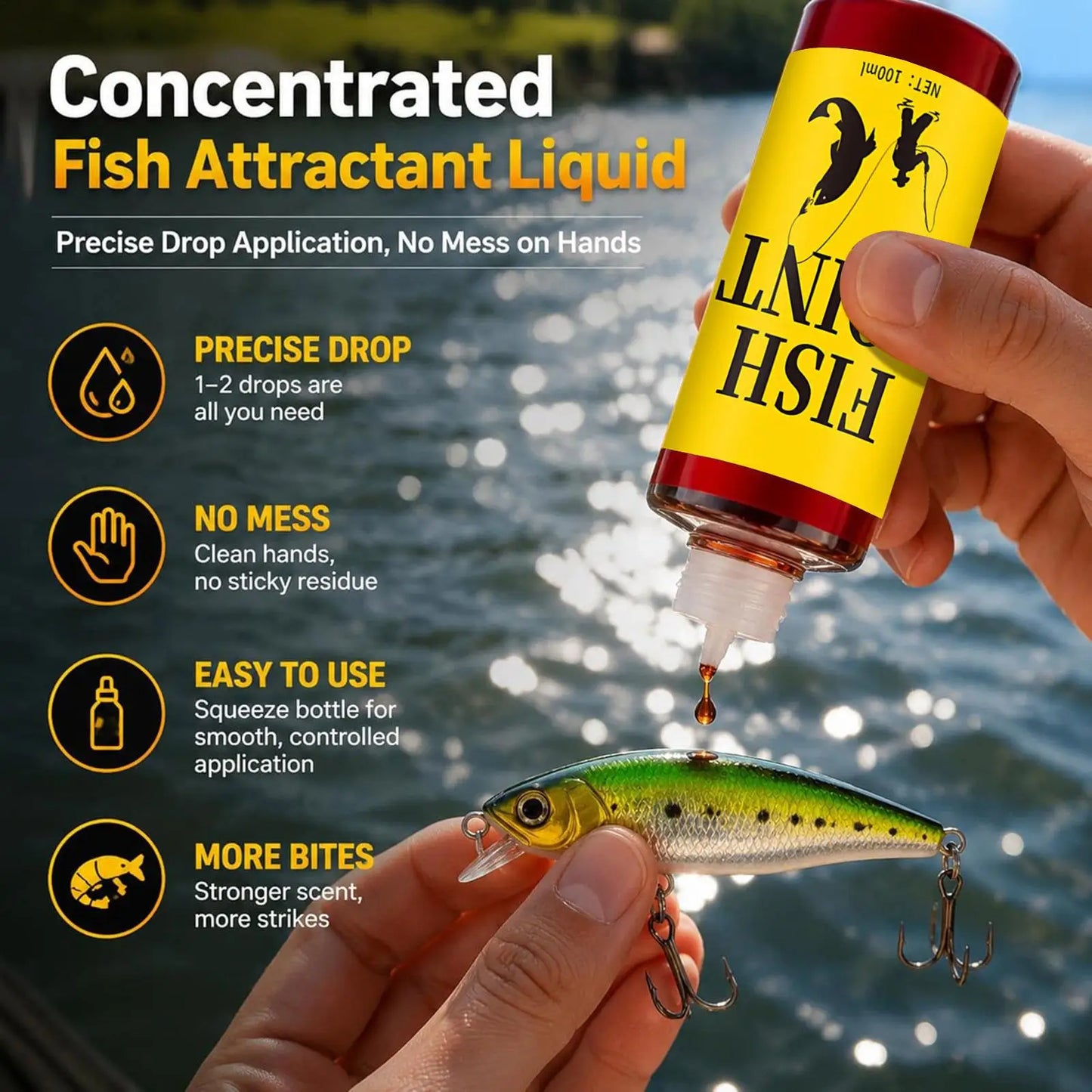 100ml Concentrated Fish Attractant – Bass, Carp & Trout Scent