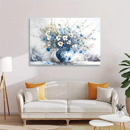 Flower Vase Canvas Wall Art | Unframed Floral Print Decor Canvas Wall Art Print Peaceful Pleasures Health and Wellness