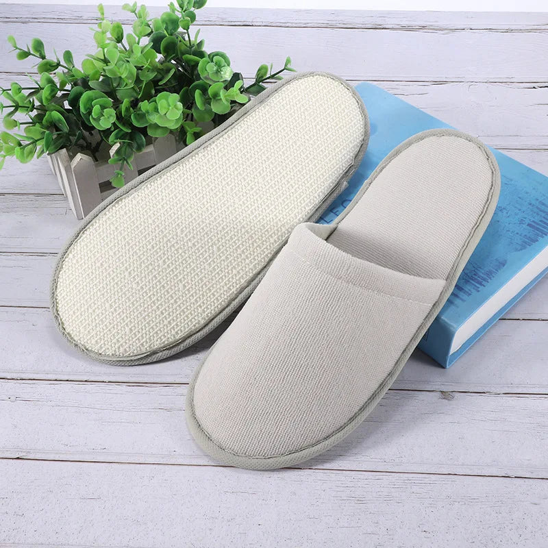 Hotel Disposable Slippers Cotton Linen | Closed Toe Unisex