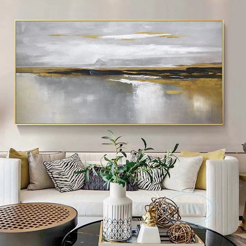 Custom Living Room Decorative Mural Handmade Oil Painting Wall Art Decor Canvas Modern Abstract Acrylic Frameless Hanging Poster Peaceful Pleasures Health and Wellness