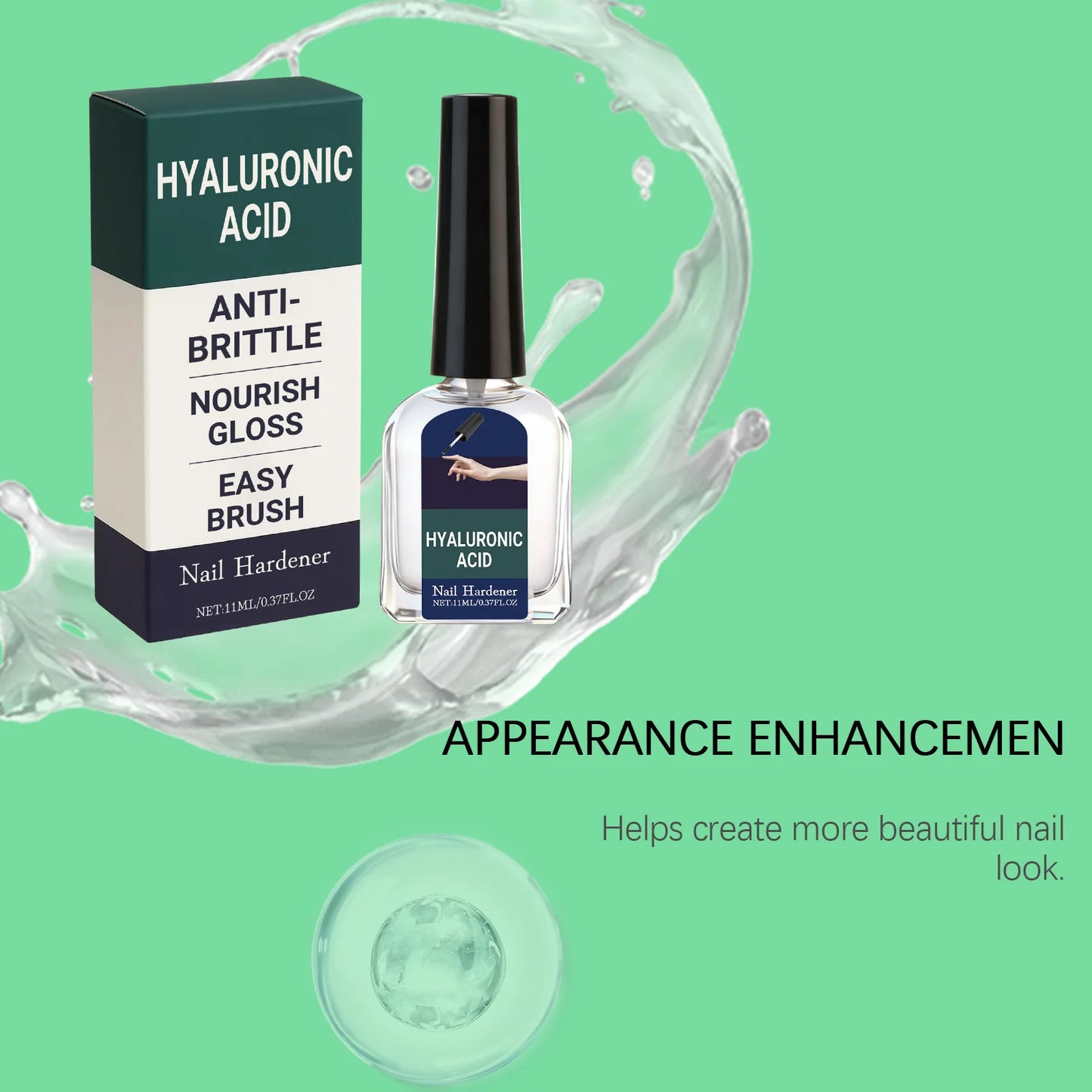 Hyaluronic Acid Nail Strengthening Drops Nourish Brittle Hands Feet Nails Repair Breakage Boost Nails Gloss Growth Nail Hardener Peaceful Pleasures Health and Wellness