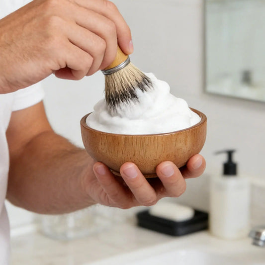 Wooden Shaving Bowl with Lid | Men's Lather Bowl & Soap Holder Shaving Lather Bowl Oasis Select