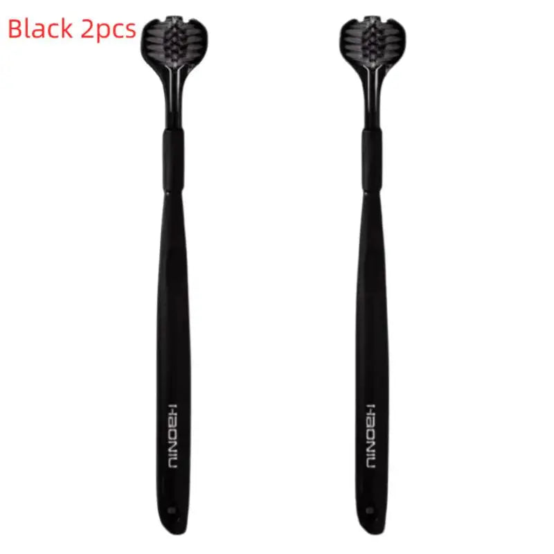 1/2/4/6pcs U-Shaped Three-Sided Toothbrush With Soft Bristles | 3D All-Around Soft-Bristle Cleaning Brush | Dental Care Peaceful Pleasures Health and Wellness 2pcs Black