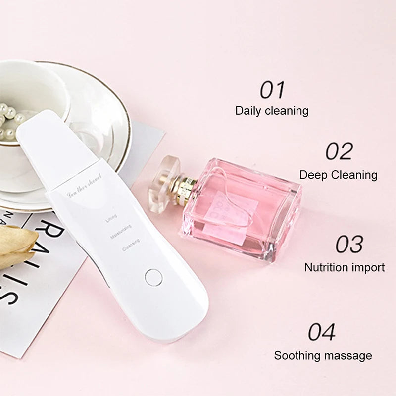 Ultrasonic Skin Facial Cleaner Blackhead Removal Pore Scrubber Face Scrubber with Peeling Feature Beauty & Personal Care Product Peaceful Pleasures Health and Wellness