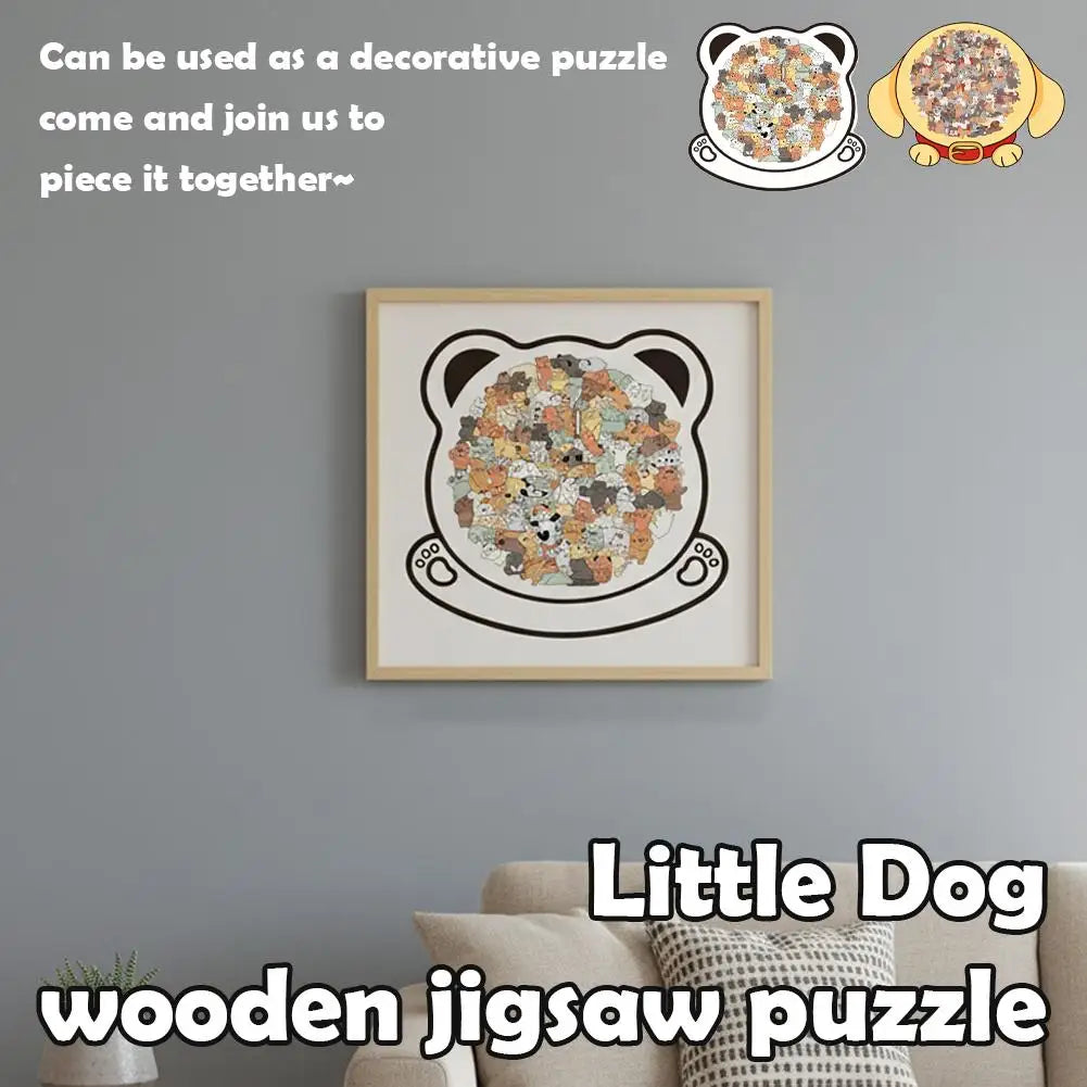 Dog & Bear Wooden Animal Jigsaw Puzzle | Gift for Pet Lovers