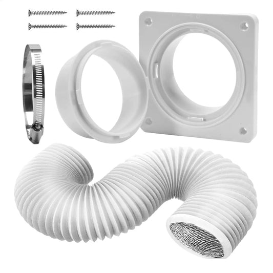 Portable AC Flexible Exhaust Hose & Vent Panel Kit | 4" Connector AC Vent Hose Kit Peaceful Pleasures Health and Wellness