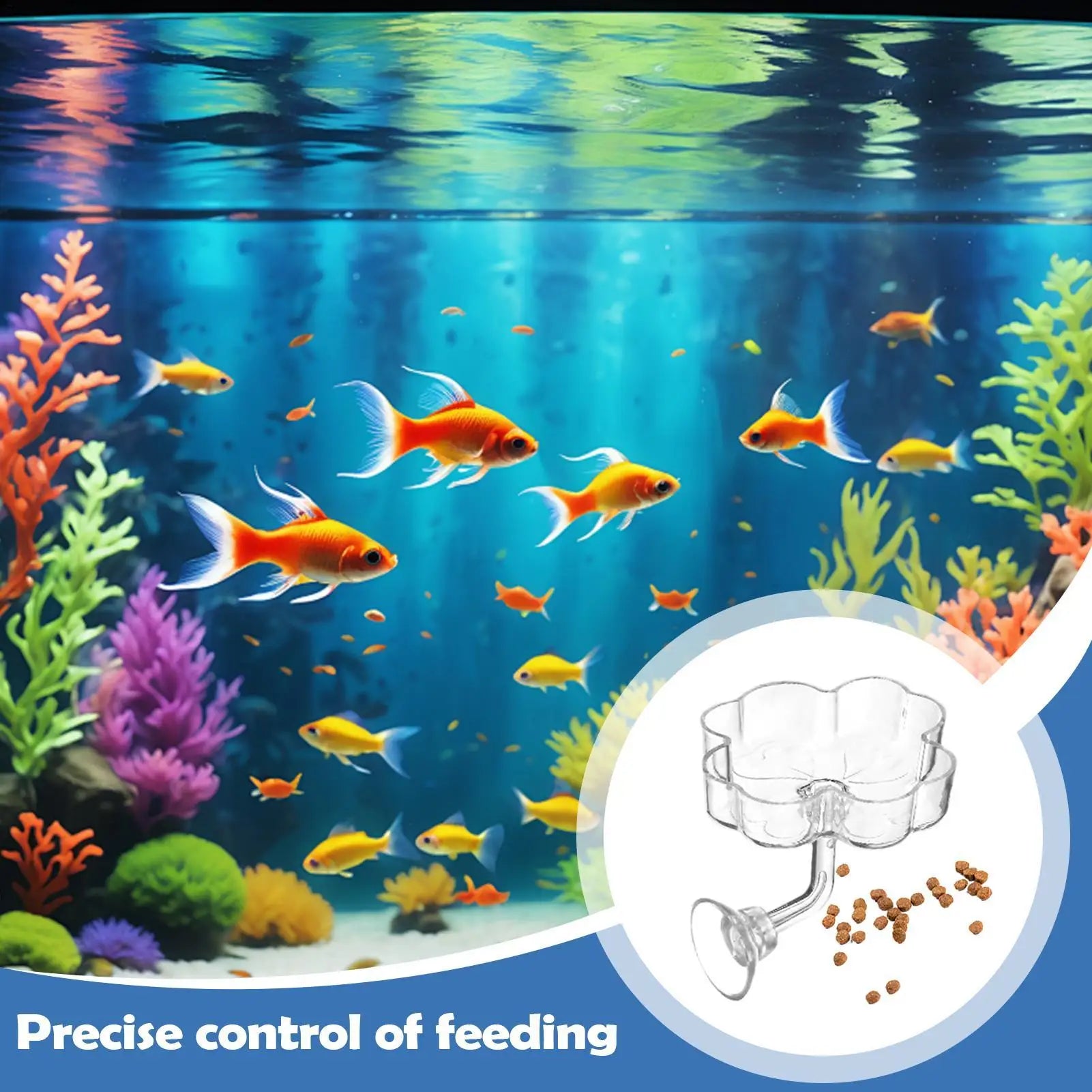 Aquarium Feeder Tray Suction Cup Flower Shaped Fish Food Dish for Turtle Betta Tetra Shrimp Saltwater Freshwater Tank Peaceful Pleasures Health and Wellness