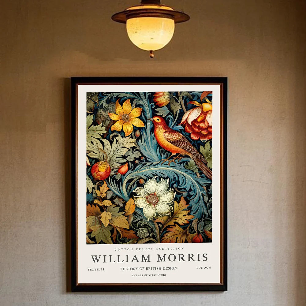 William Morris Animals & Flowers Wall Poster | HD PVC Art Decorative Wall Poster Peaceful Pleasures Health and Wellness z11 50X70cmNoframe