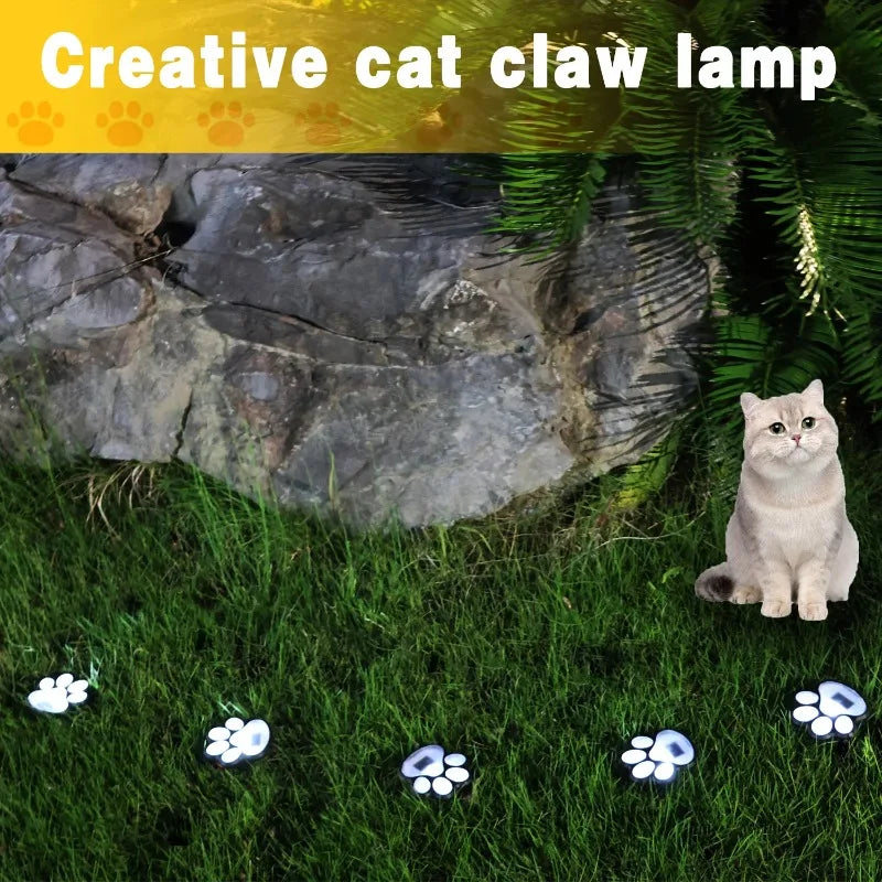 Solar Paw Print Garden Path Lights – LED, Waterproof, Auto On/Off