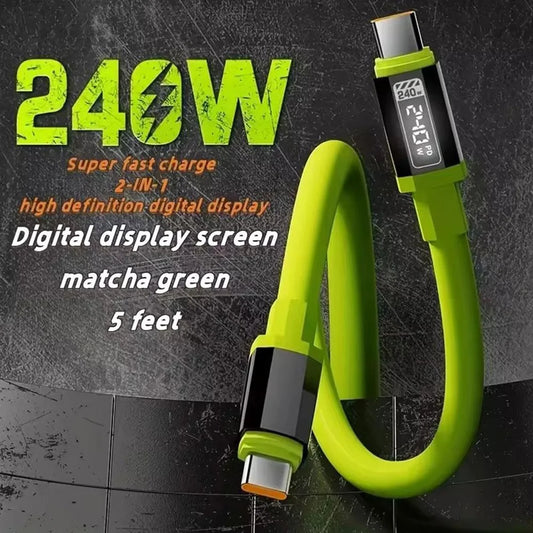 240W USB-C to USB-C Fast Charging Cable 6A PD Quick Charge USB-C Charging Cable Peaceful Pleasures Health and Wellness