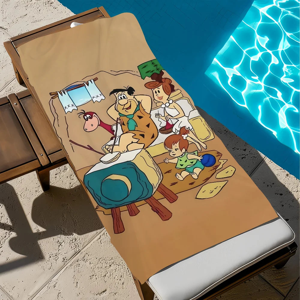 Flintstones Cartoon Beach Towel | Quick Dry Soft Pool Towel